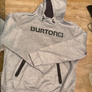 Burton Heather Gray Hoodie with Black Accents